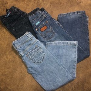 3 Pairs of Wrangler Girls Jeans size 6
